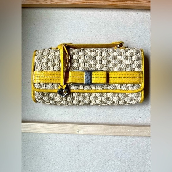 Brighton Handbags - Brighton yellow woven clutch bag purse NWOT